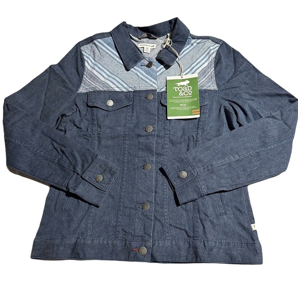 TOAD & Co Norma Jean Jacket Women’s Blue Organic Cotton Stretch Size M NWT